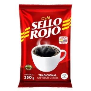 Embalagem da marca de cafe Sello Rojo